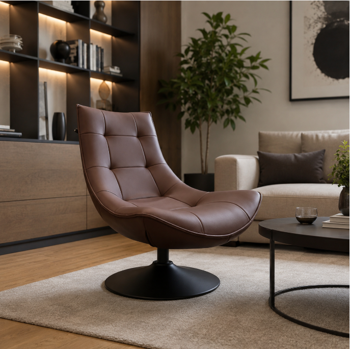 Obranzon Swivel Lounge Chair, coffee