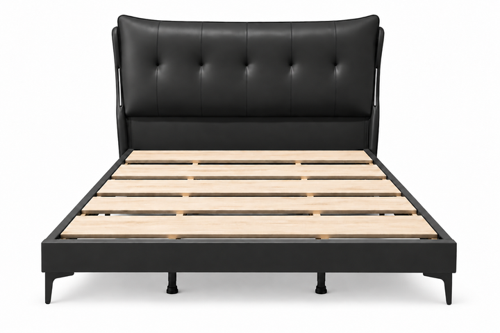 Congozonchi Black Bed Frame – Modern Queen Bed