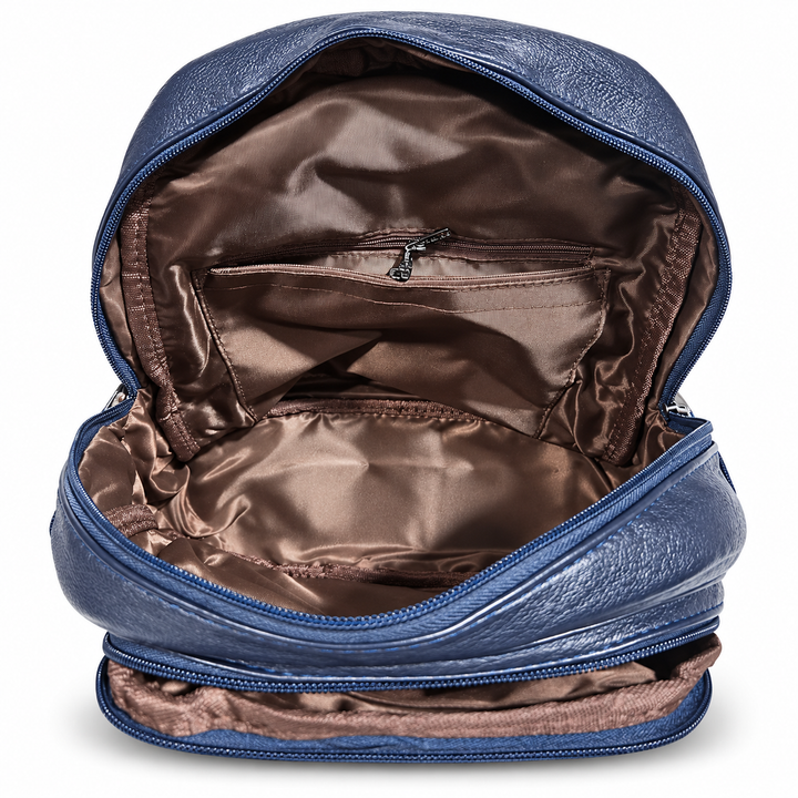 8784 backpack brown lining and internal zip pocket