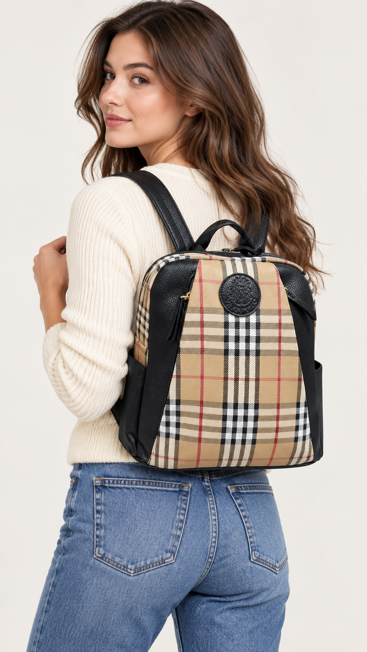 Model illustration showing SKU 8785 backpack carrying