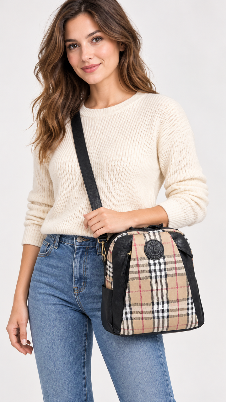 Model illustration showing SKU 8785 crossbody carrying