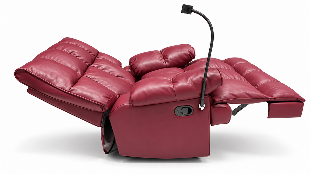 Burgundy Rocking Recliner Chair with Phone Holder