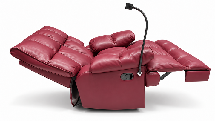 Burgundy Rocking Recliner Chair with Phone Holder