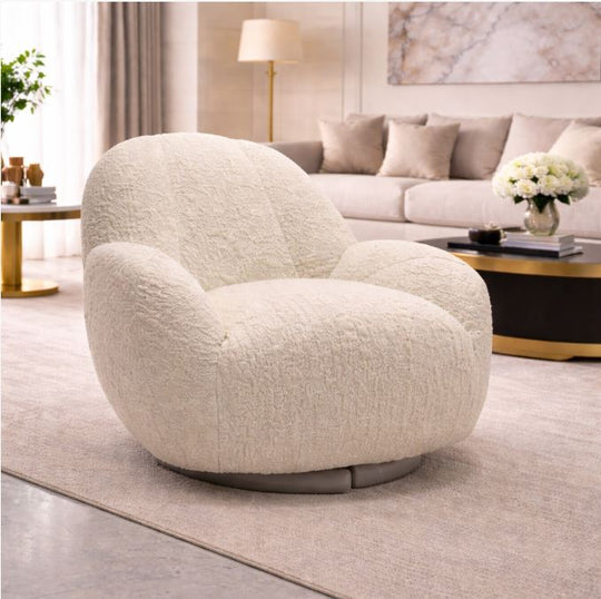 Gangangaze Modern Relax Chair,Lounge chair ,Off-white