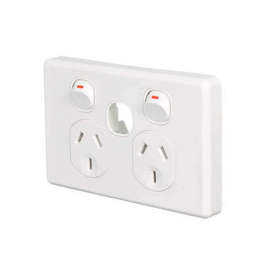 Lome Double Power Point Horizontal, Extra Switch, Versatile functionality? Solved!