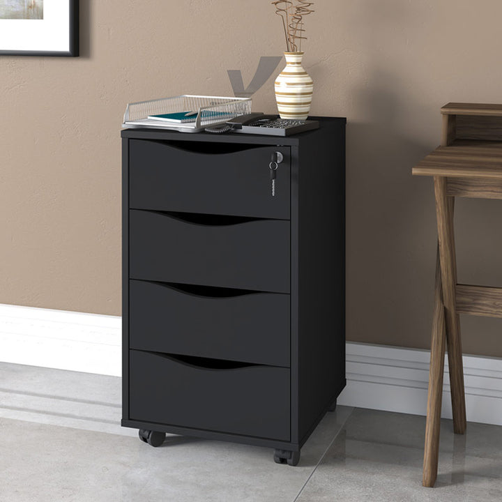 Rio Claro 4 Drawer Office Cabinet Black Storage Drawers ,Home &amp;Office