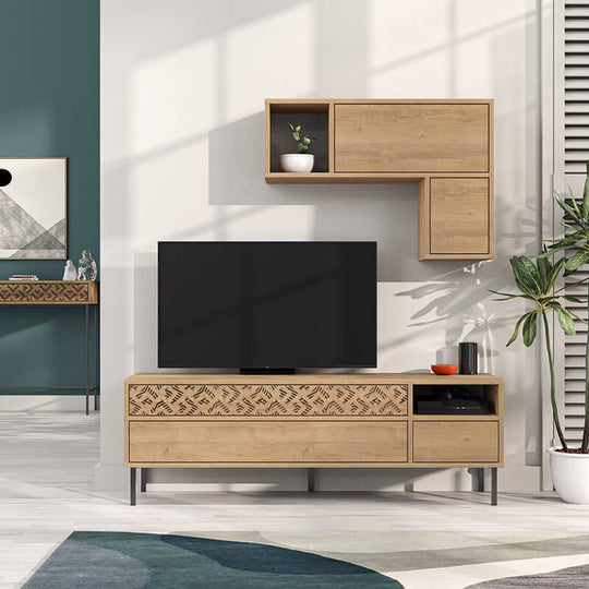 Sırnak TV Unit Oak Entertainment Unit with Storage