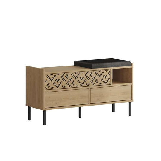 Tonya Shoe Bench Oak Modern Entryway Shoe Storage Bench