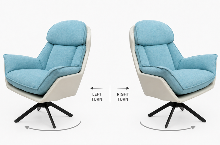 Kalivikvik Swivel Lounge Chair, white,L.blue