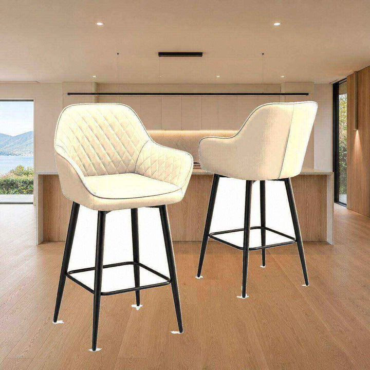 Ava Quilted Arm Bar Stool