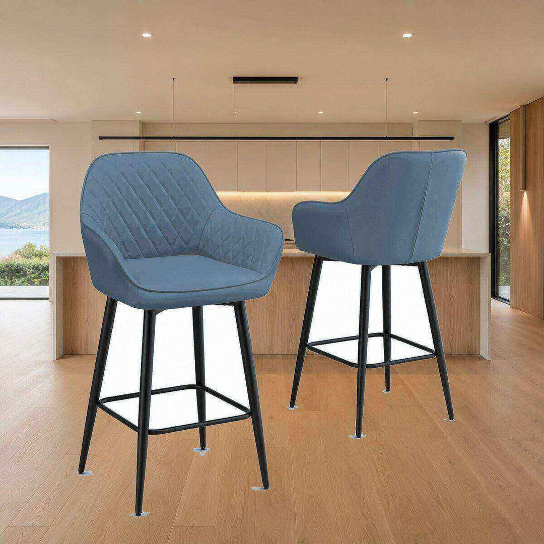 Ava Quilted Arm Bar Stool