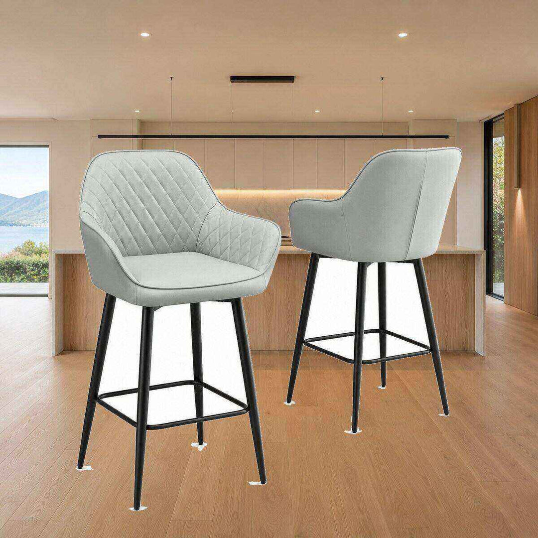 Ava Quilted Arm Bar Stool