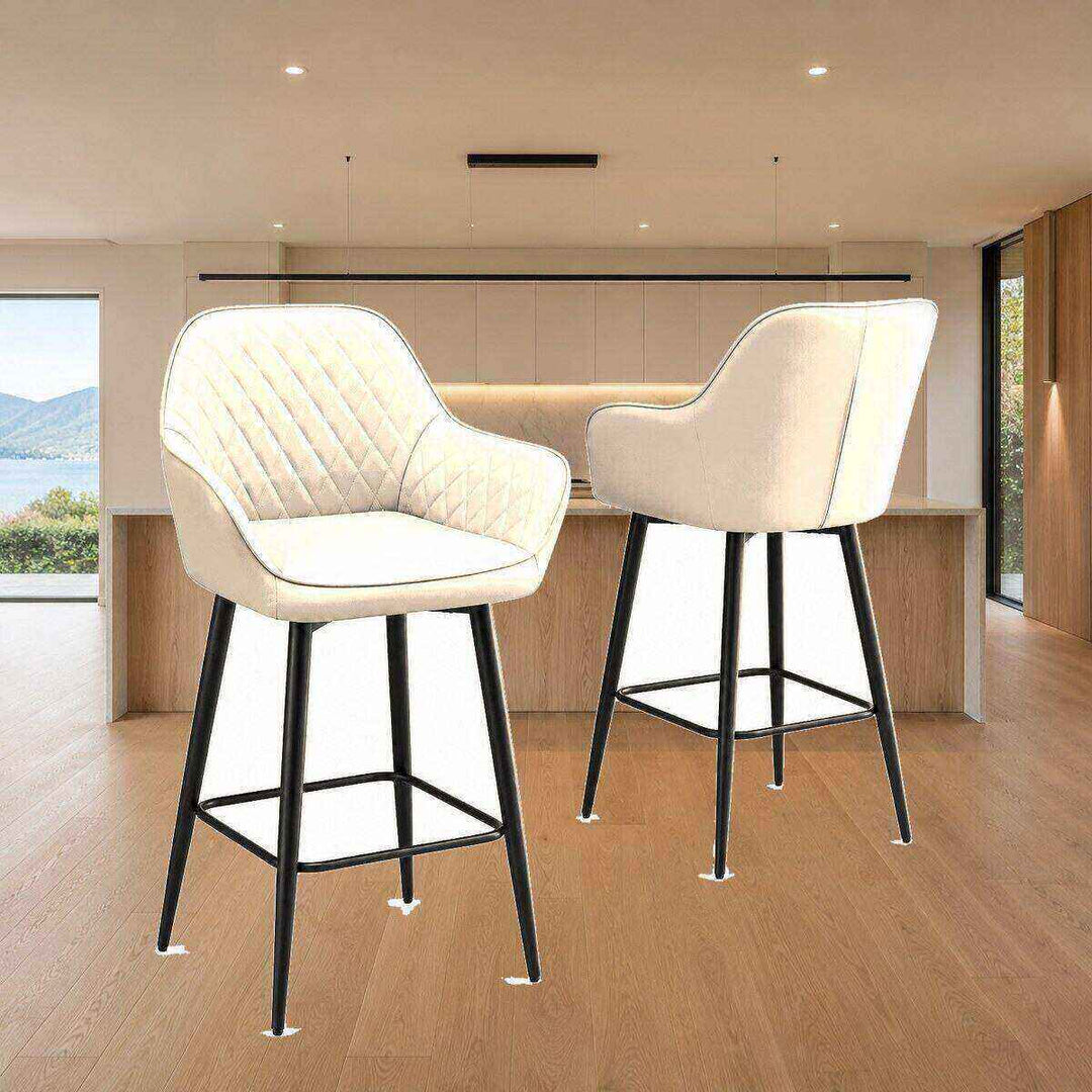Ava Quilted Arm Bar Stool