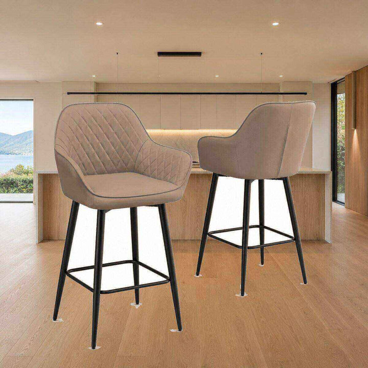 Ava Quilted Arm Bar Stool
