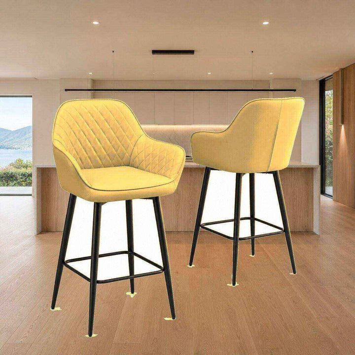 Ava Quilted Arm Bar Stool