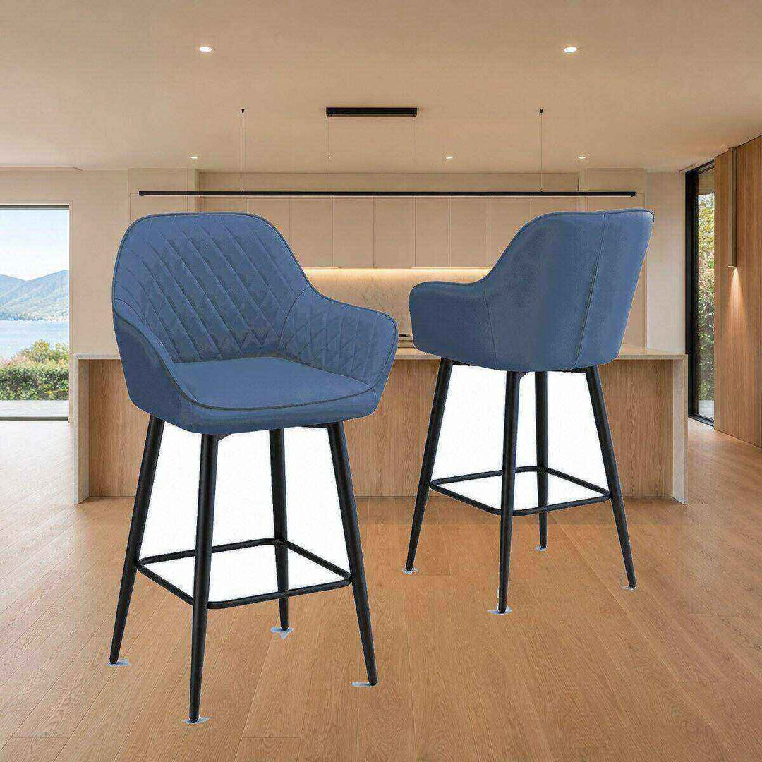 Ava Quilted Arm Bar Stool