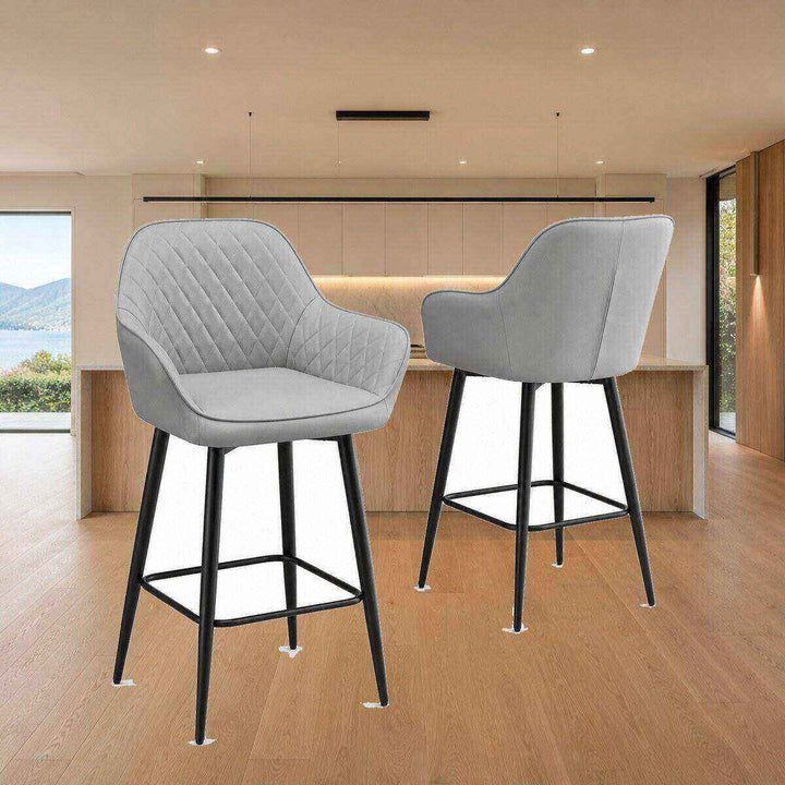 Ava Quilted Arm Bar Stool