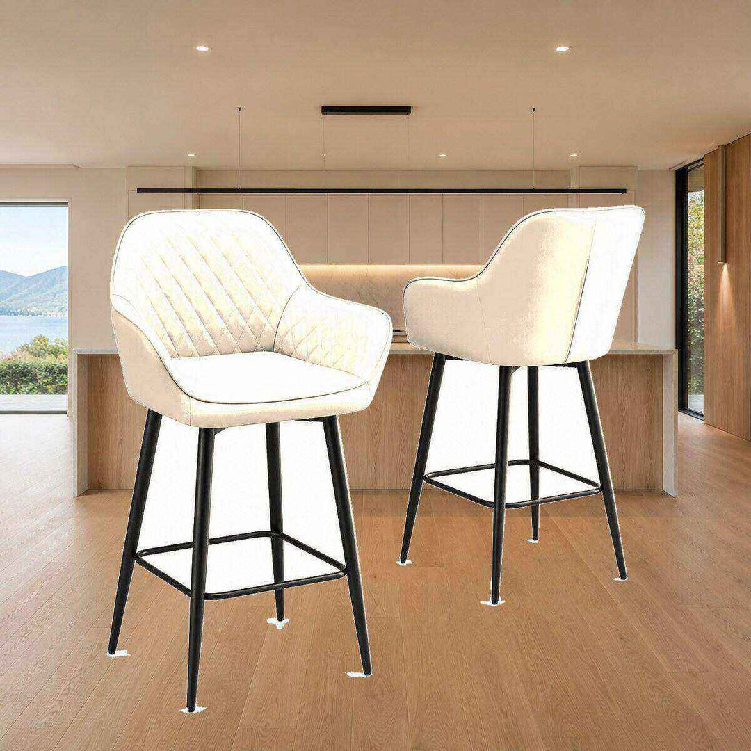 Ava Quilted Arm Bar Stool