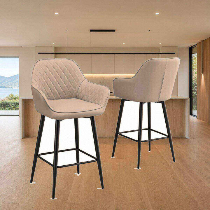Ava Quilted Arm Bar Stool