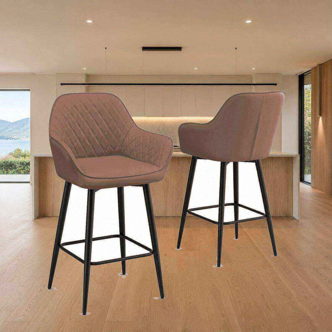 Ava Quilted Arm Bar Stool