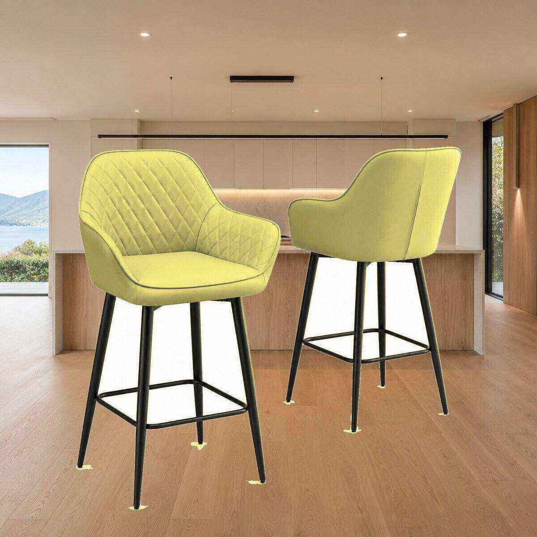 Ava Quilted Arm Bar Stool