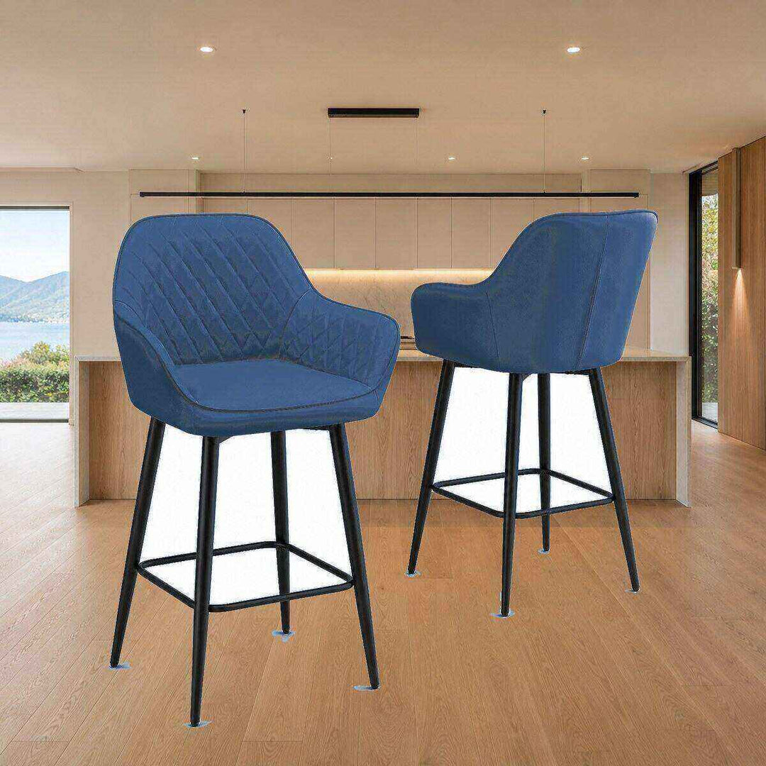 Ava Quilted Arm Bar Stool