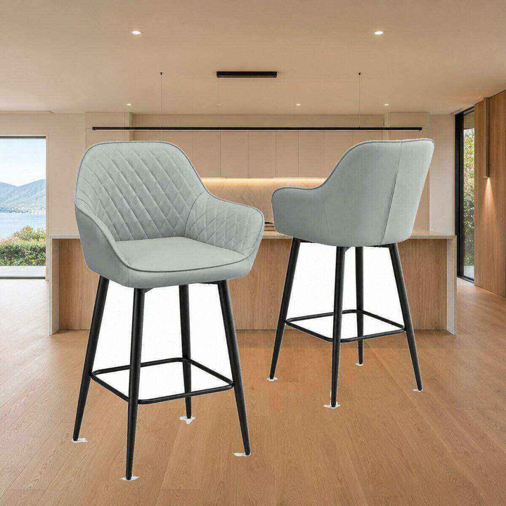 Ava Quilted Arm Bar Stool