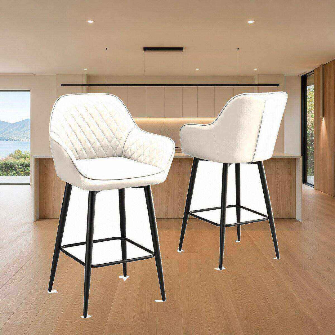 Ava Quilted Arm Bar Stool