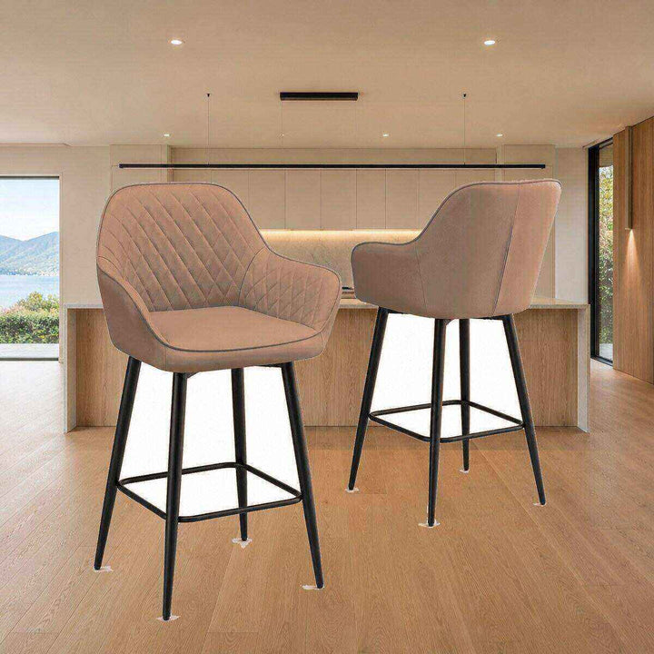 Ava Quilted Arm Bar Stool