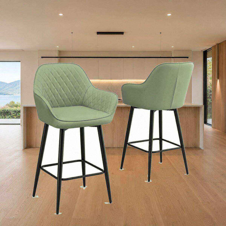 Ava Quilted Arm Bar Stool