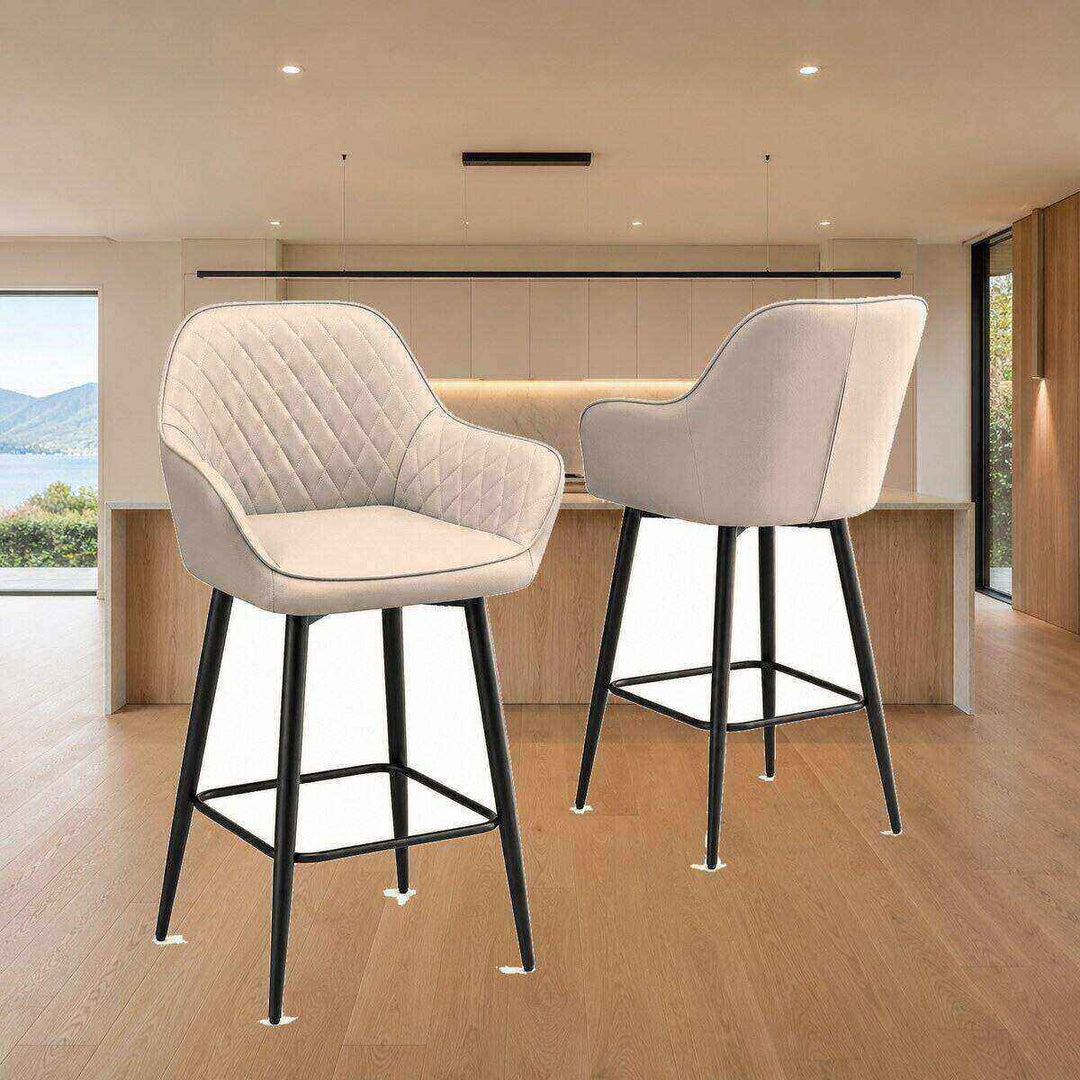 Ava Quilted Arm Bar Stool