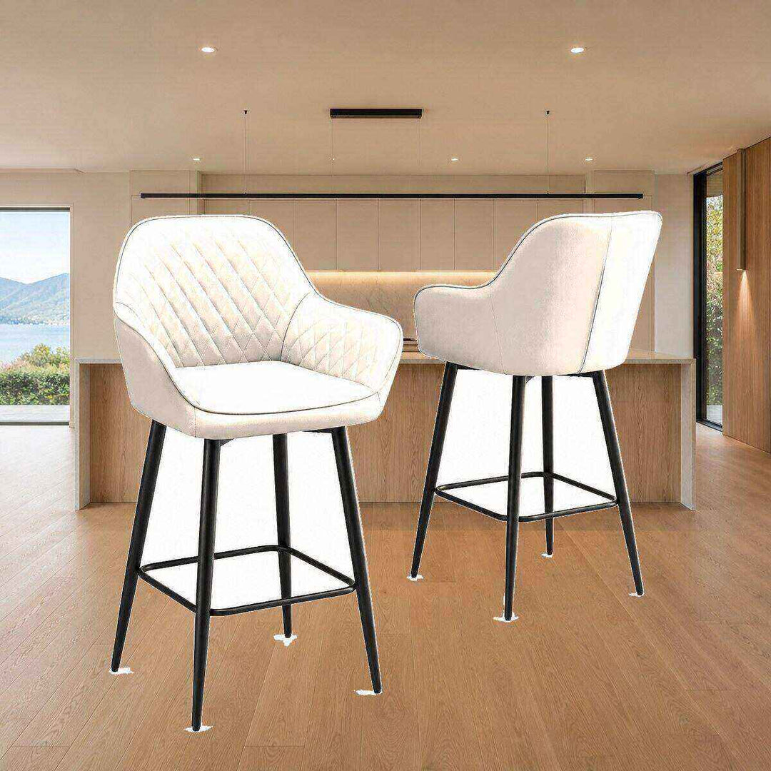 Ava Quilted Arm Bar Stool