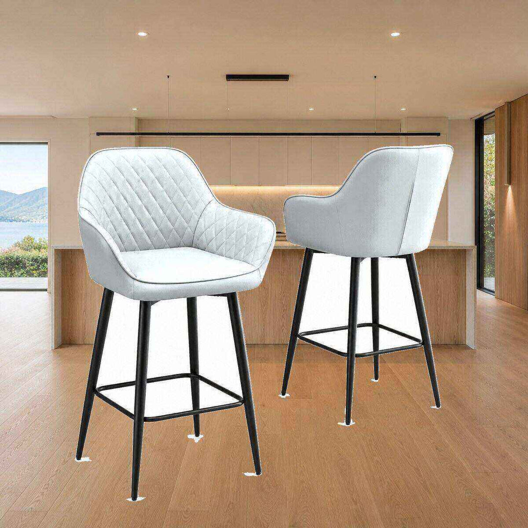 Ava Quilted Arm Bar Stool