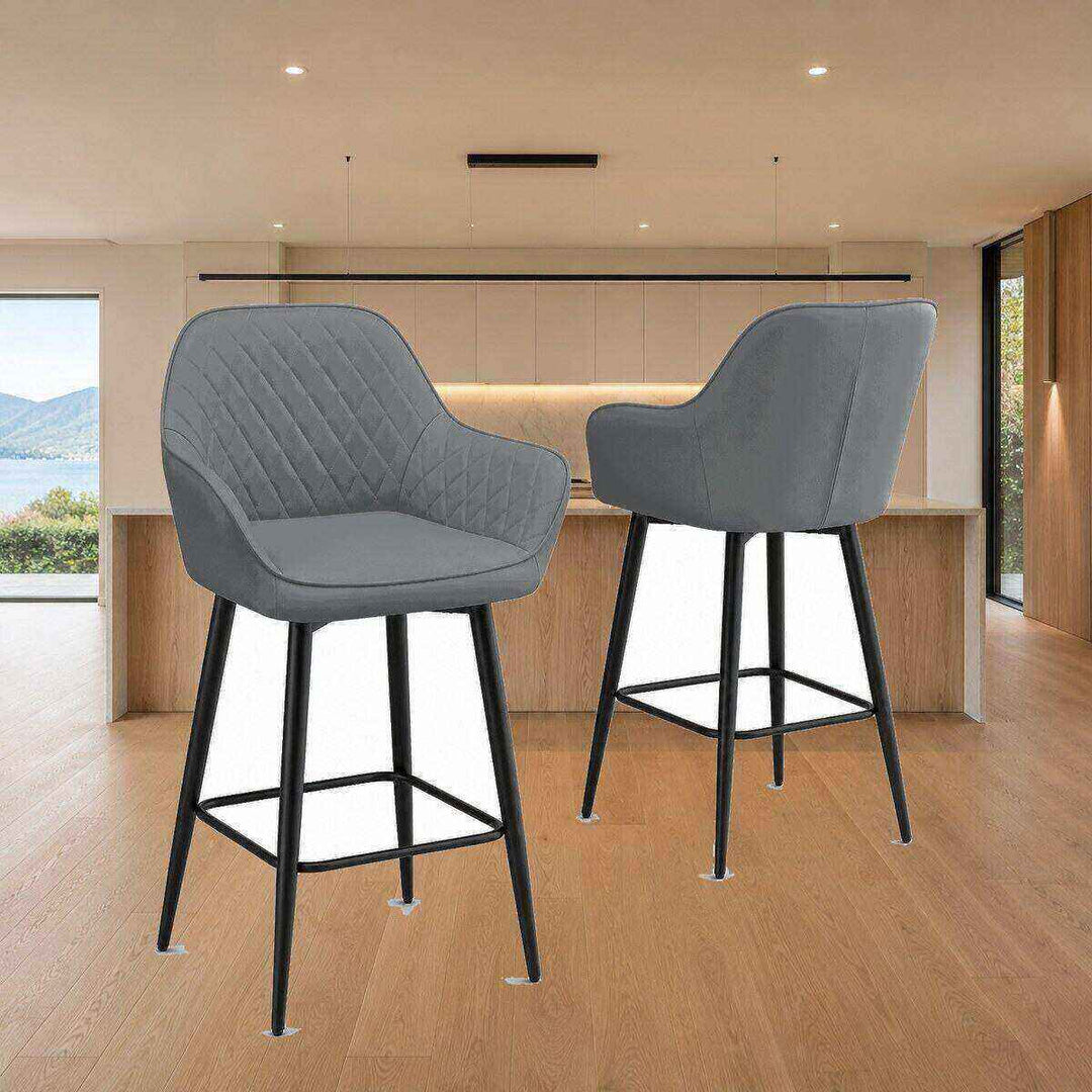 Ava Quilted Arm Bar Stool
