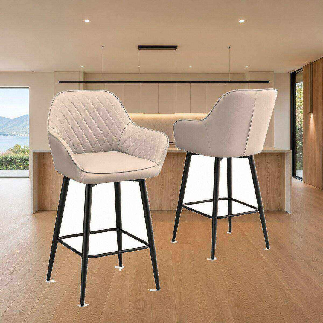 Ava Quilted Arm Bar Stool
