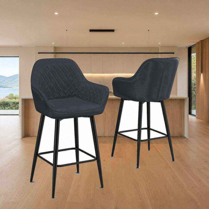 Ava Quilted Arm Bar Stool