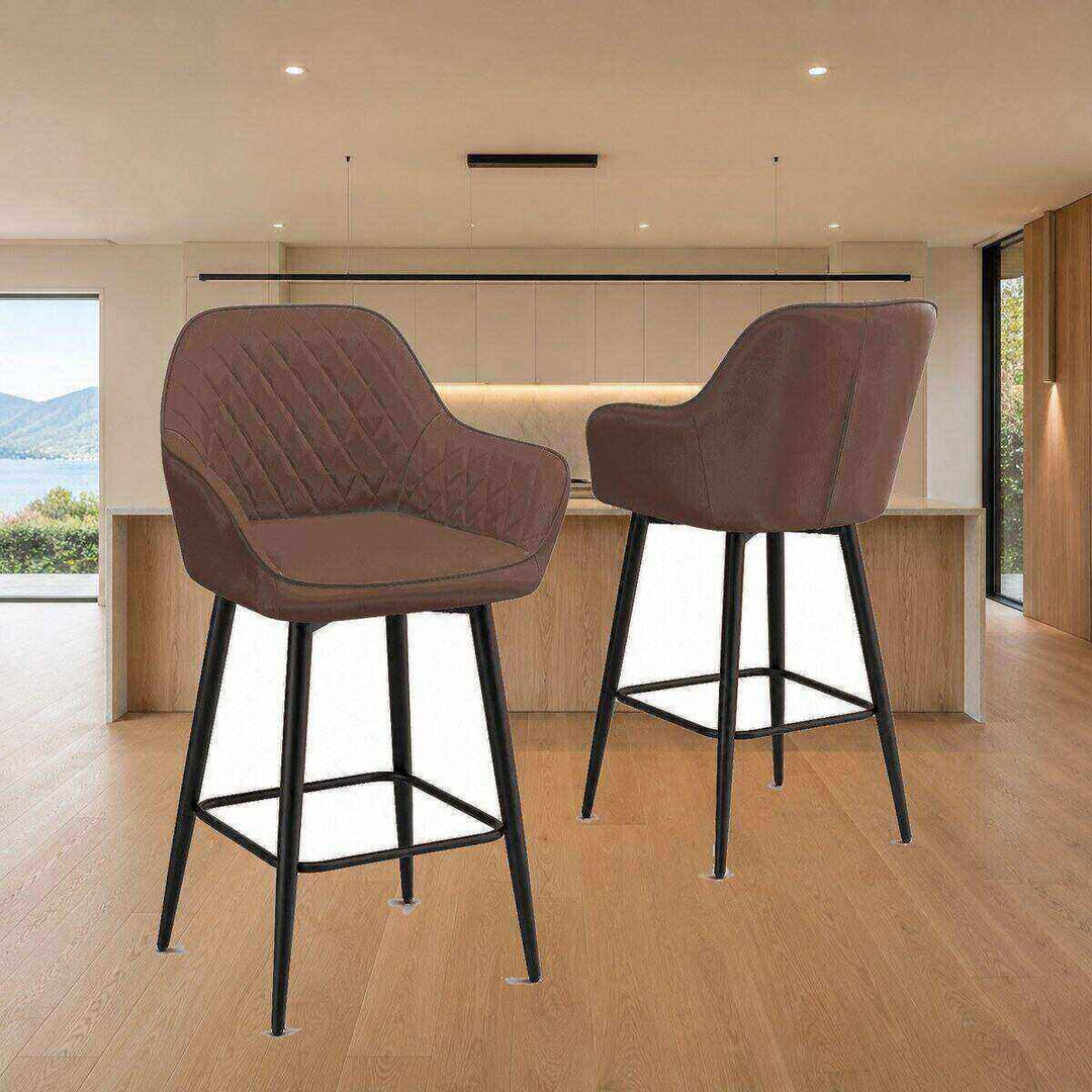 Ava Quilted Arm Bar Stool