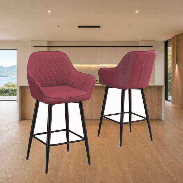 Ava Quilted Arm Bar Stool