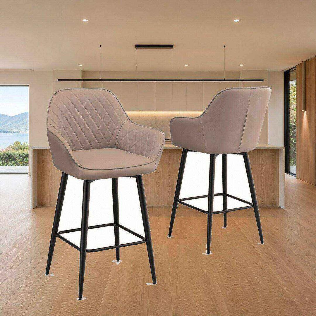 Ava Quilted Arm Bar Stool