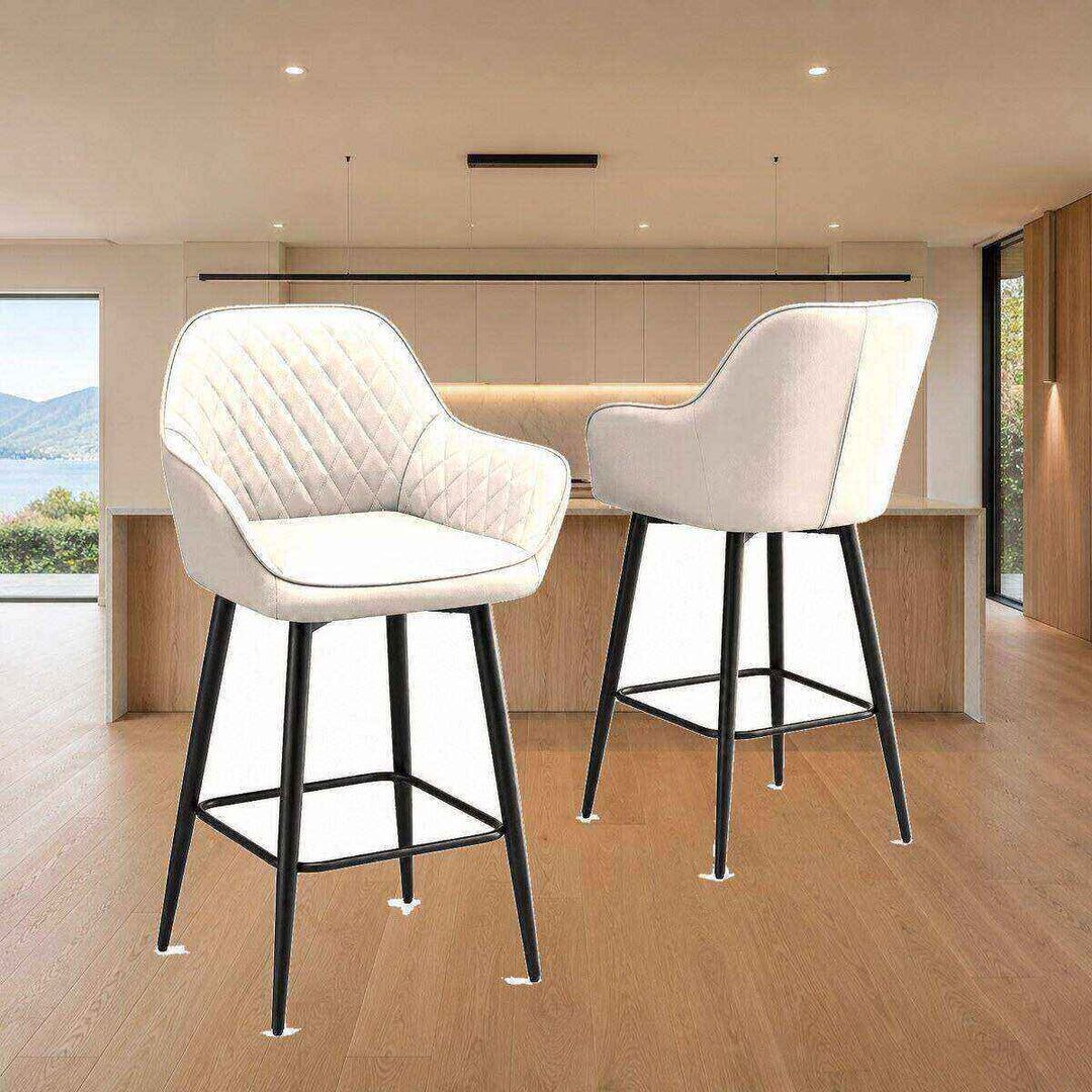Ava Quilted Arm Bar Stool