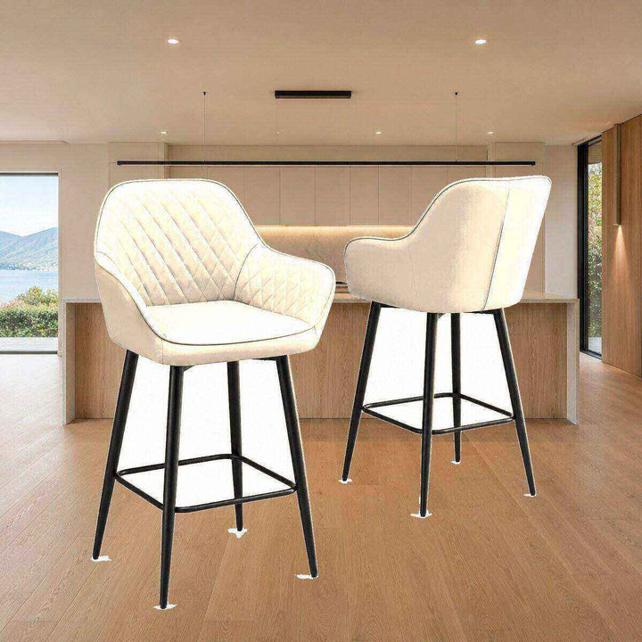 Ava Quilted Arm Bar Stool
