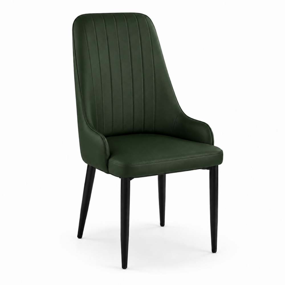 Amelia High-Back Dining Chair - Vegan Leather 03 - Deep Forest