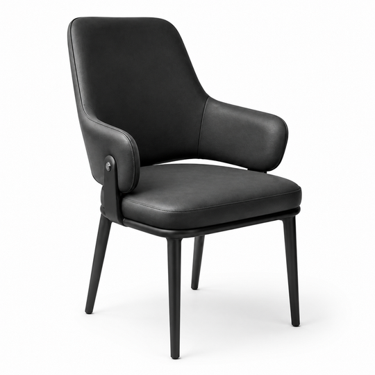 Oliver Dining Armchair - Vegan Leather 01 - Charcoal Black