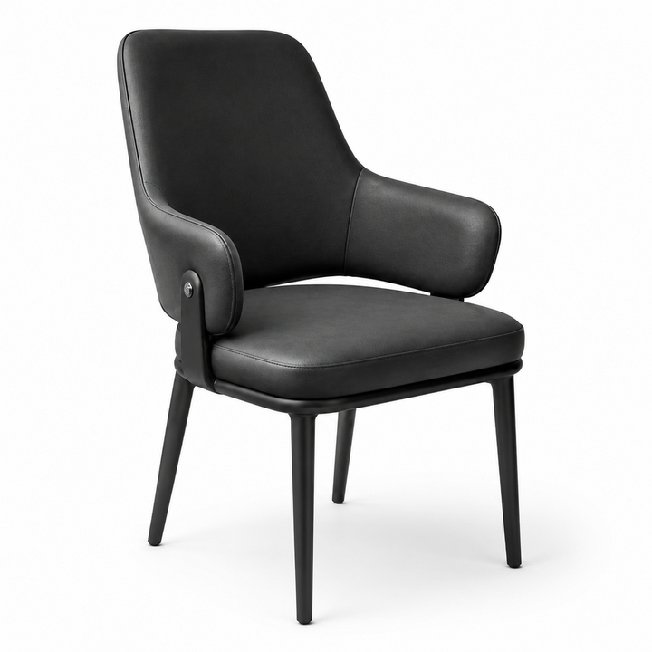 Oliver Dining Armchair - Vegan Leather 01 - Charcoal Black