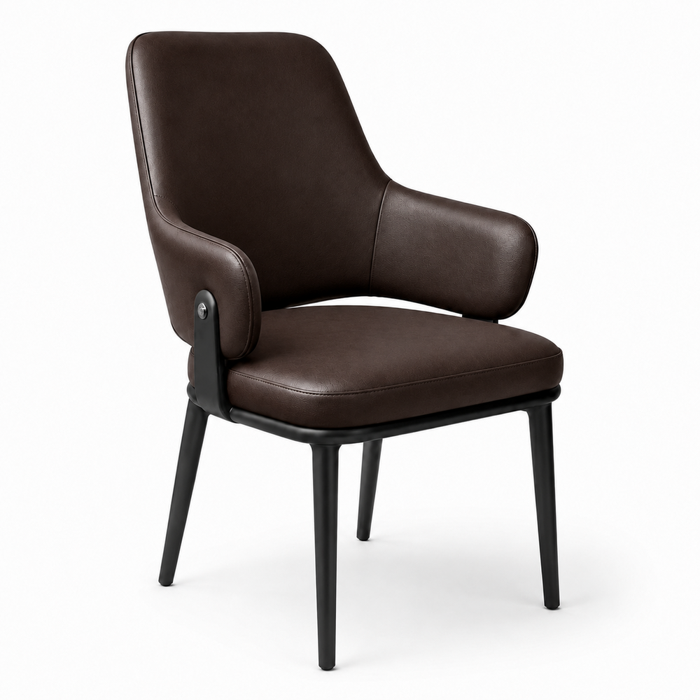 Oliver Dining Armchair - Vegan Leather 02 - Espresso Brown