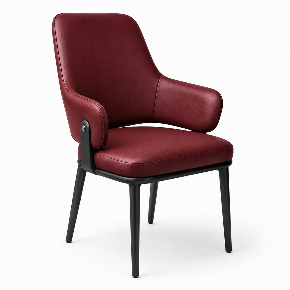 Oliver Dining Armchair - Vegan Leather 04 - Burgundy