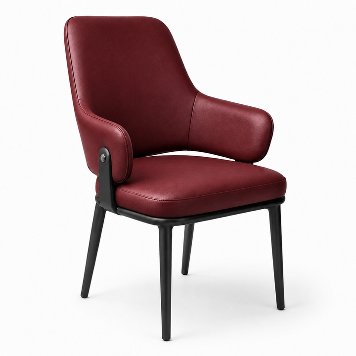 Oliver Dining Armchair - Vegan Leather 04 - Burgundy