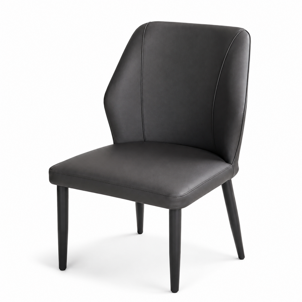 Noah Compact Dining Chair - Vegan Leather 01 - Charcoal Black