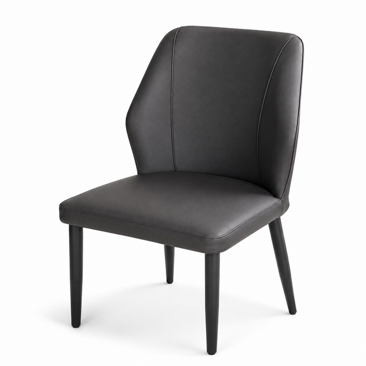 Noah Compact Dining Chair - Vegan Leather 01 - Charcoal Black