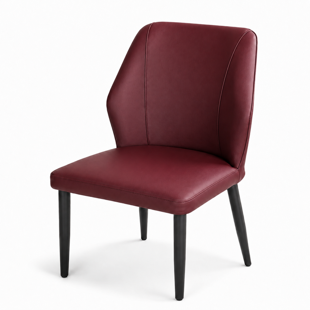 Noah Compact Dining Chair - Vegan Leather 04 - Burgundy